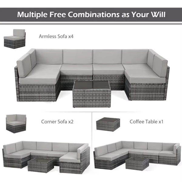 7 Pieces Patio Furniture Set,