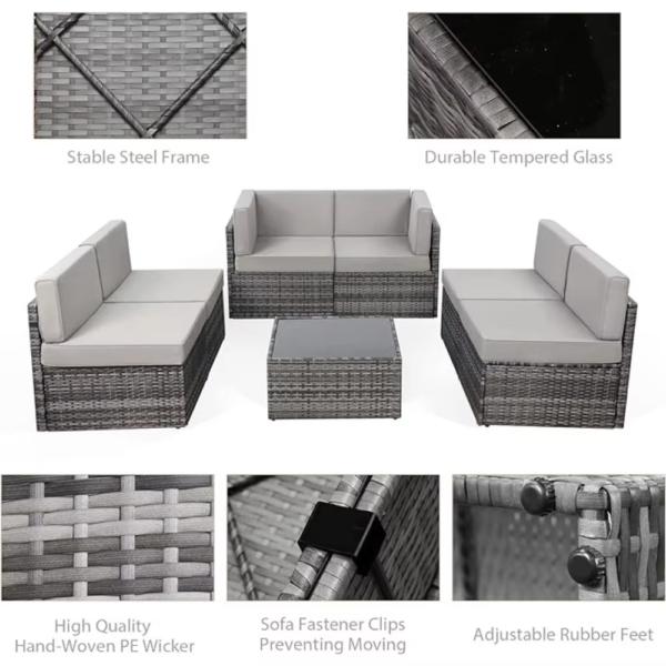 7 Pieces Patio Furniture Set,